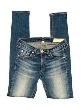 Rag & Bone The Skinny Low Rise Distressed Jeans Pacifico Wash Y2K Model Off Duty